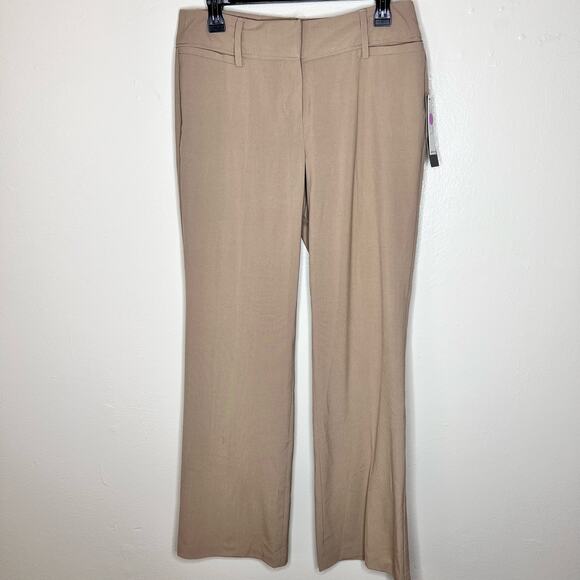 Larry Levine Trouser Pants 8 Womens Curvy Fit Hourglass Khaki Work Career Office - Picture 1 of 11